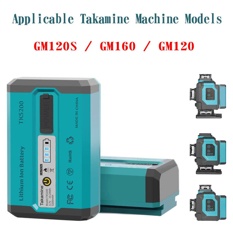 Takamine Lithium Battery TK5200 GM120S/GM160/GM120 Laser Level