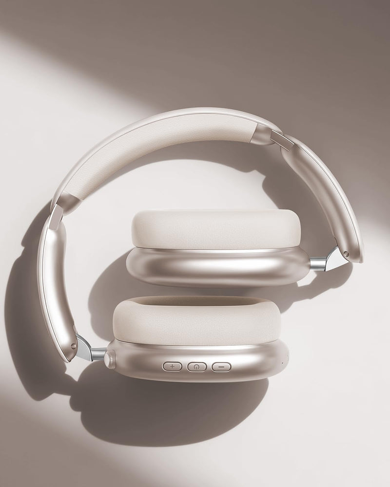 Wentronic Y02 Active Noise Cancelling Wireless Headphones, Starlight | Over-Ear, Bluetooth, 60H Playtime,Crystal Clear Calls, Hi-Res Audio, Big Bass, Foldable Lightweight for Travel Home Office