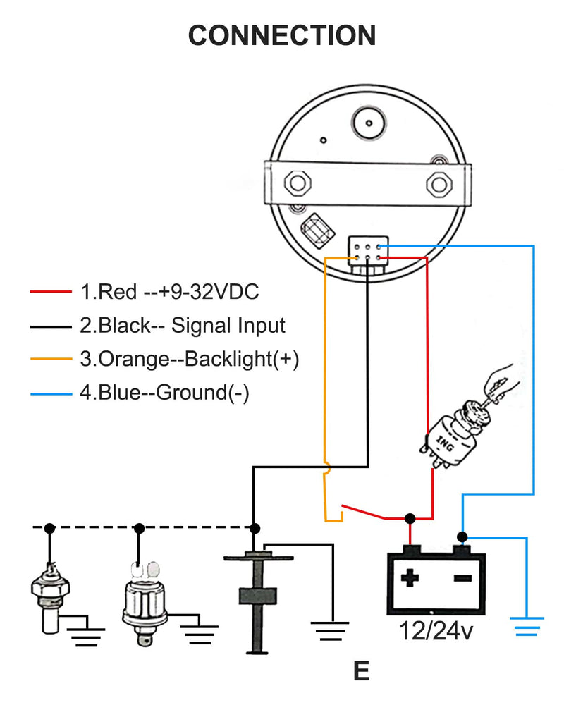 0-90 ohm Fuel Level Gauge, White Marine Boat Fuel Gauge, Automotive Gas Fuel Tank Meter Gauge for Car RV Truck Vehicle, with 52mm Dial & LED Backlight White Fuel Gauge