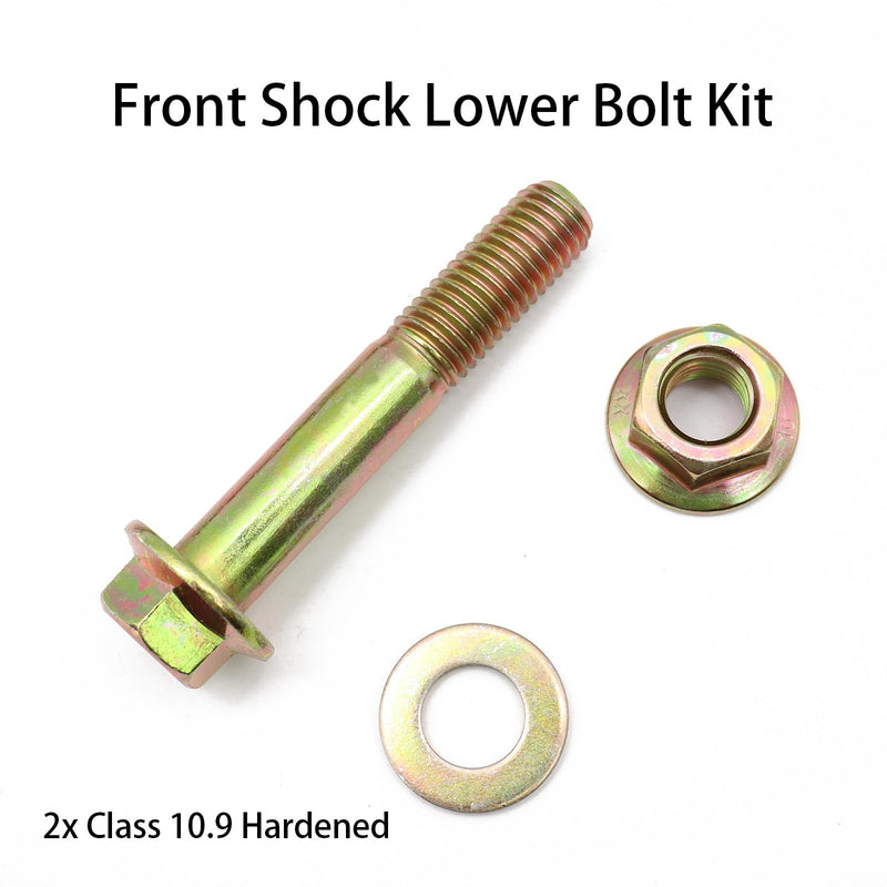 Front Shock Lower Bolt Kit for Toyota 4Runner 1996-2021, FJ Cruiser 2007-2014, Lexus GX460 2010-2021, GX470 2003-2009 - Class 10.9 Hardened Steel, Yellow Zinc Coated Front
