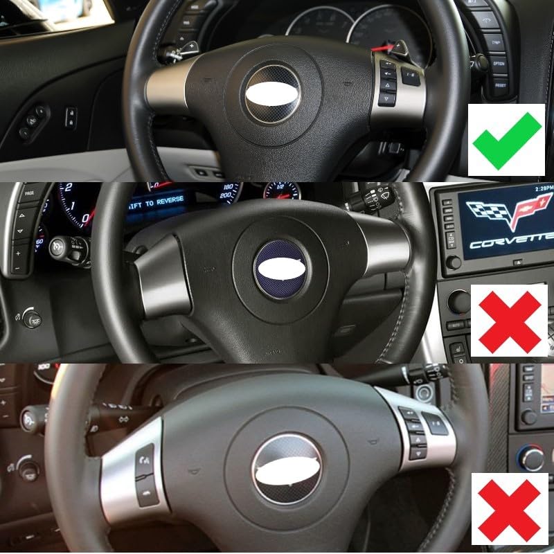 Carbon Fiber Style Interior Steering Wheel Trims Cover Accessoriess for 2006-2013 Chevy Corvette C6 (Both Sides Trim(for 06-11)) both sides trim(for 06-11)