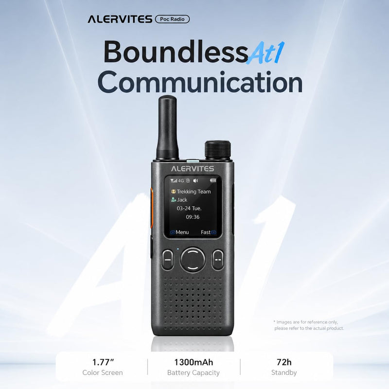 PoC Radio Walkie Talkies Long Range PoC-AT1 Handheld 2 Way Radio | PoC Radio 4G LTE with APP, Push to Talk Over Cellular Long Distance for Hiking and Family Outdoor