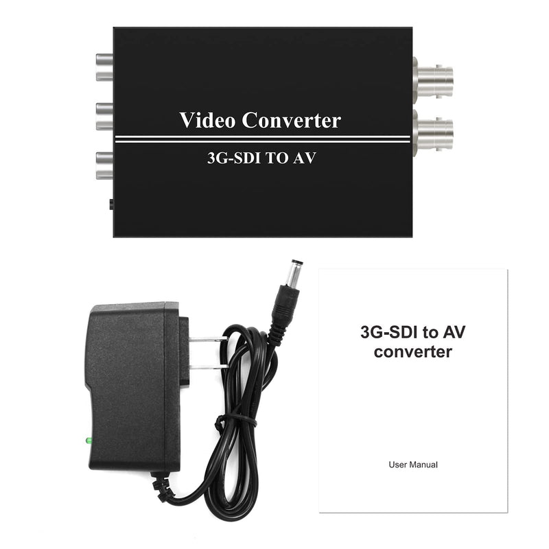 Wiistar 3G SDI to AV Converter BNC to RCA Audio Scaler with SDI Signal Loopout Support Convert HD-SDI,3G-SDI Signal for TV