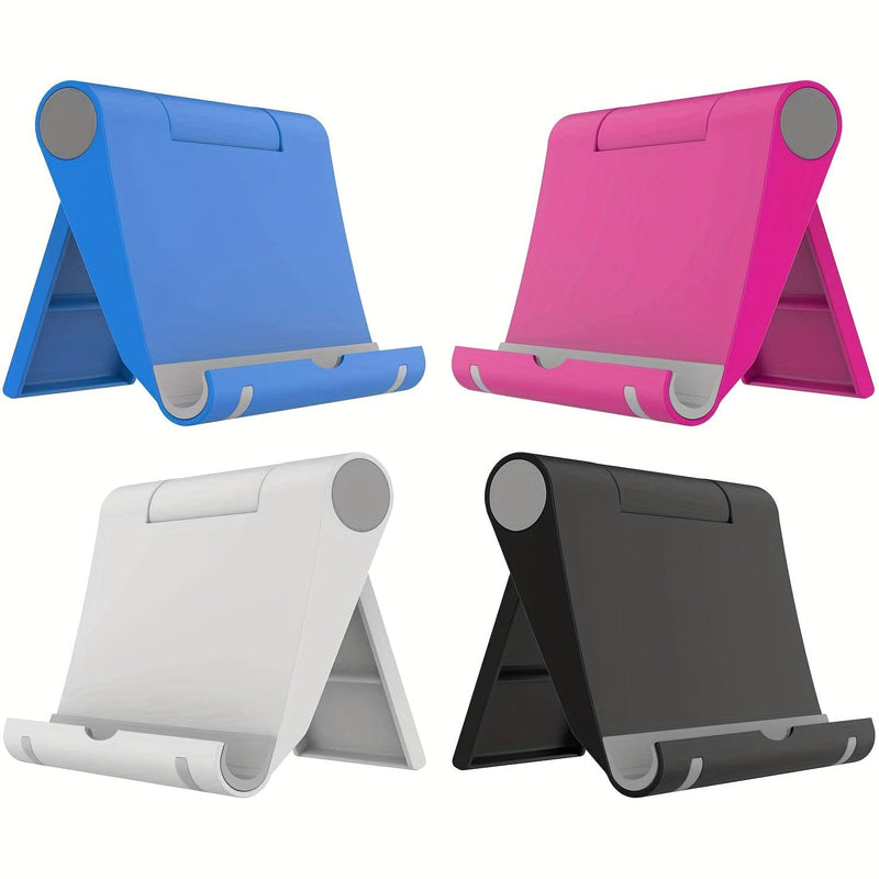 Folding Cell Phone Stand, Fully Adjustable Foldable Desktop Phone Holder Cradle Dock Compatible with All Smart Phones Black