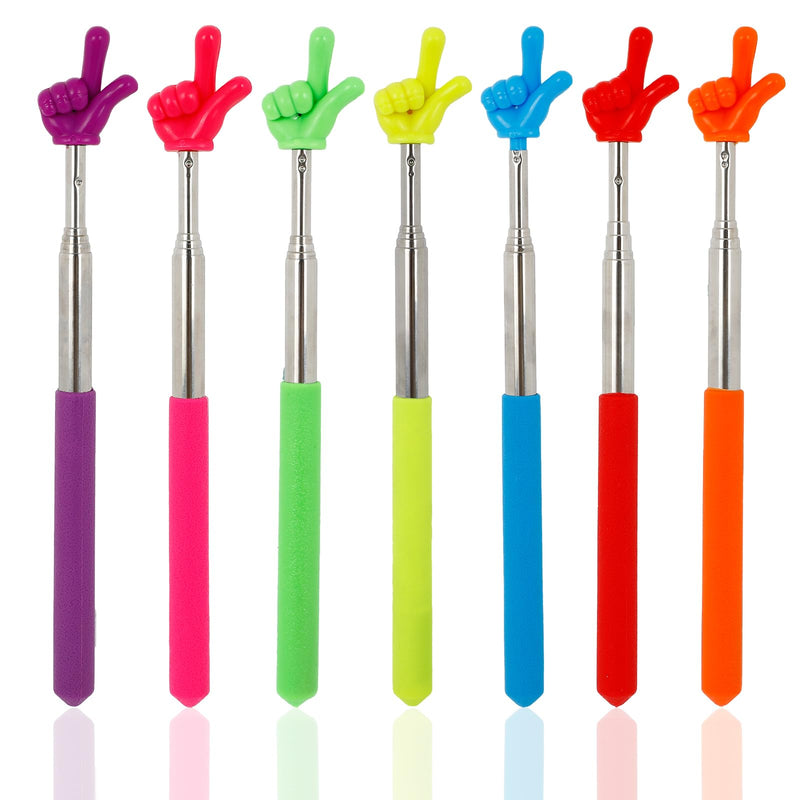 7 Pcs Telescopic Teachers Pointer, Extendable Hand Pointer Stick for Classroom, Presentation, Blackboard,Retractable Metal Pointer for Teachers and Presenters (Multiple Colours)