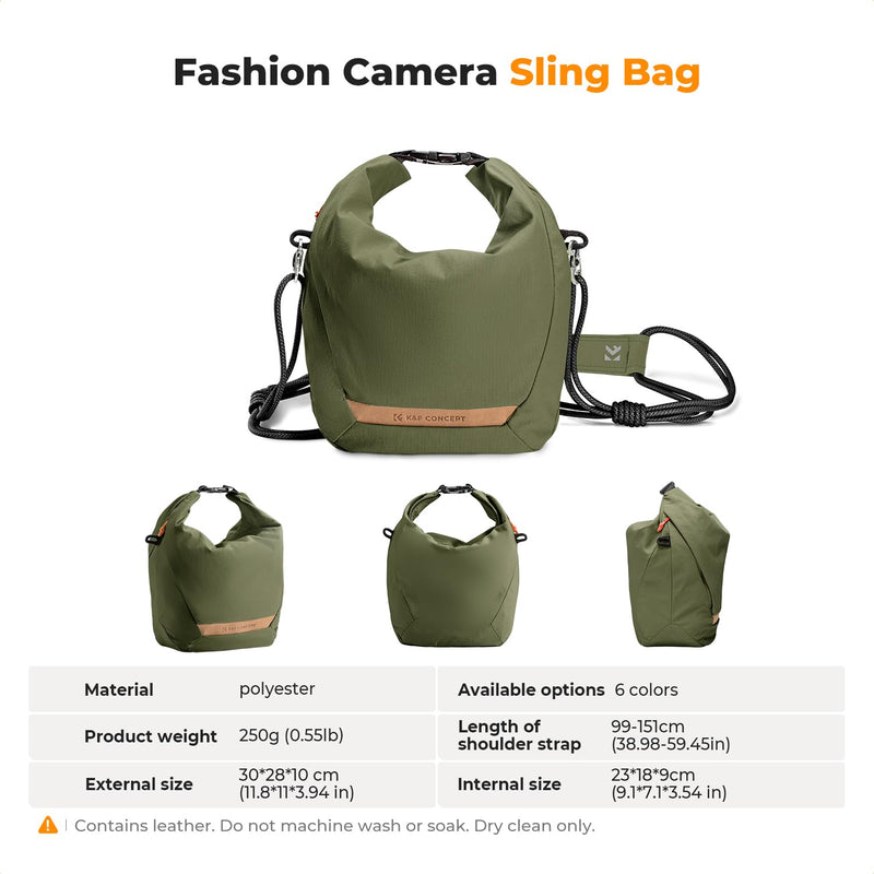 K&F CONCEPT Camera Sling Bag Small Camera Compact Case | Cute Soft Camera Pouch, Handbag, for Urban Street Photography, BS05 03-Green