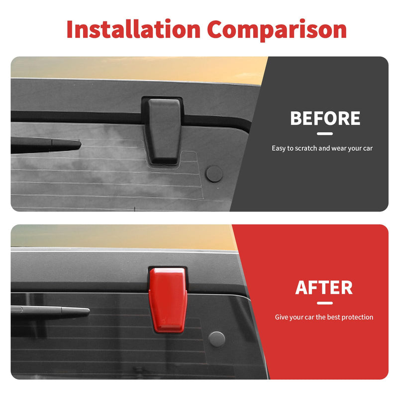 Rear Tail Window Hinge Decorative Cover Trim Compatible with 2007-2018 Jeep Wrangler JK JKU Exterior Accessories (Red) Red