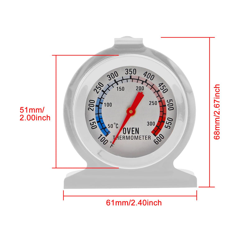 10PACK in Oven Thermometer 50-300°C/100-600°F, Instant Read Precision Stainless Steel Electric/Gas Oven Thermometers for Kitchen Cooking Grill Smoker 10Pack