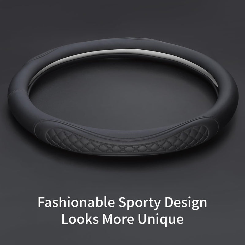 Leather Steering Wheel Cover Compatible with Mercedes Benz GLC 300 C300 GLE 350 450 GLA 250 GLB 250 E350 GLA GLB GLC GLK GLS CLA CLS A B C E S Class Sprinter Car Accessories, Black 2026