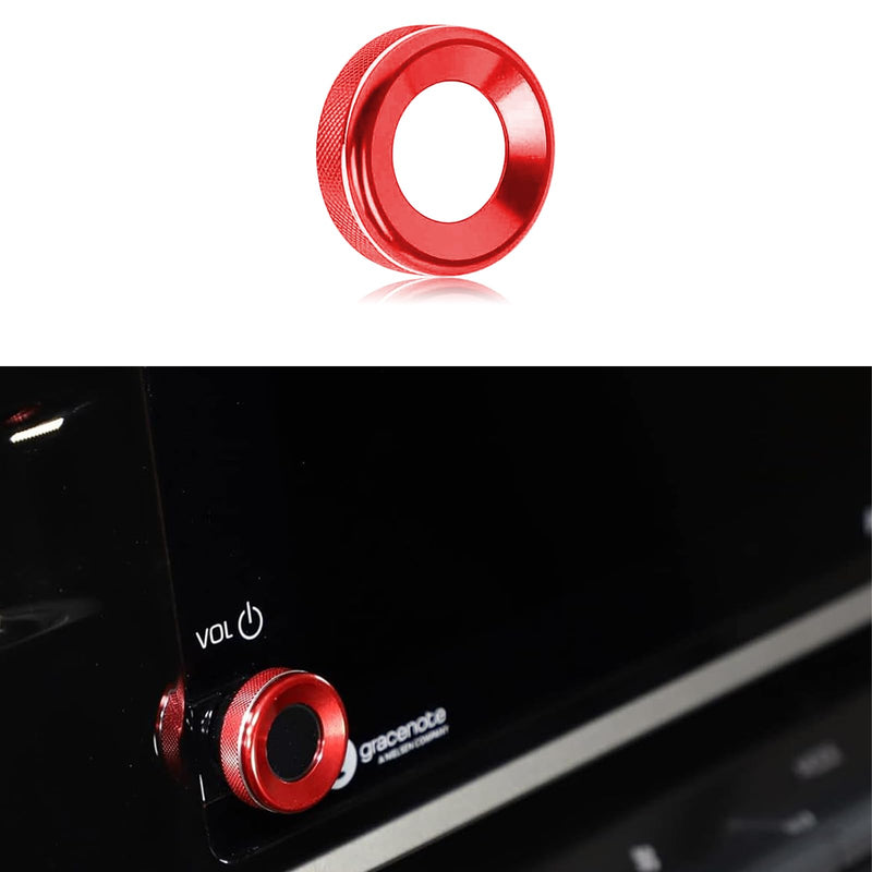 for Toyota Camry LE/SE/XLE/XSE 2025 2026 Accessories, Aluminum Volume Adjuster, Mirror Knob Cover, Engine Start Button Cover/Ring (4pcs) (red) Red