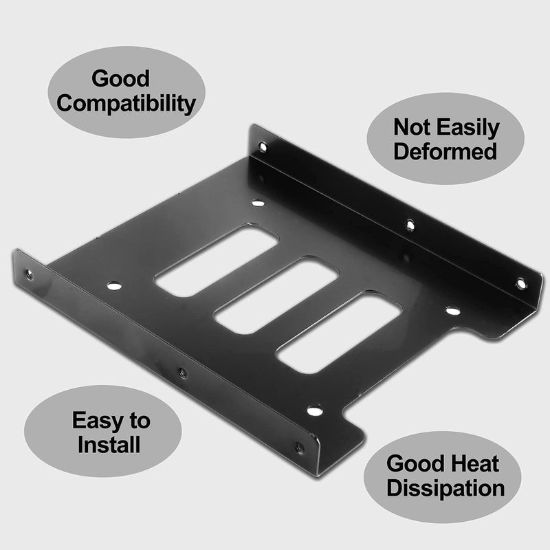 4PCS SSD Bracket 2.5 to 3.5 Adapter, SSD HDD Hard Disk Drive Bays Holder, SSD Mounting Bracket Kit Metal Mounting Bracket Adapter with Screwdriver and Screws 4pcs