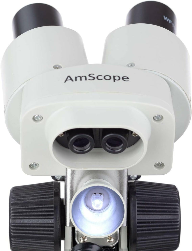 AmScope Kids SE100-LED Portable Binocular Stereo Microscope, WF10x Eyepieces, 20X Magnification, LED Light Source, Battery-Powered