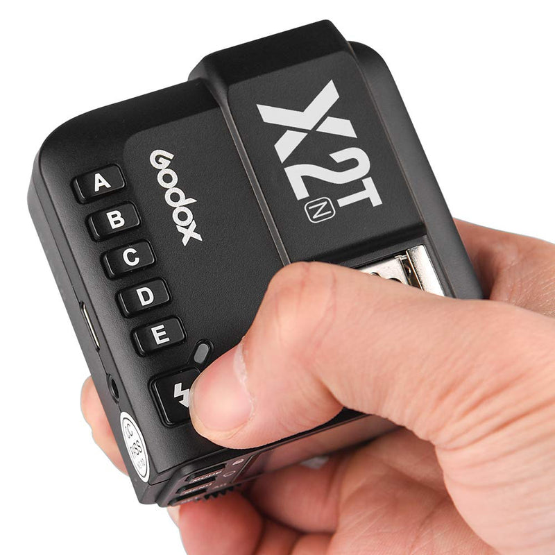 Godox X2T-N TTL Wireless Flash Trigger with Bluetooth for Nikon Camera,2.4G HSS 1/8000s,5 Separate Group Buttons &Quick Lock Hot-Shoe &LCD Display