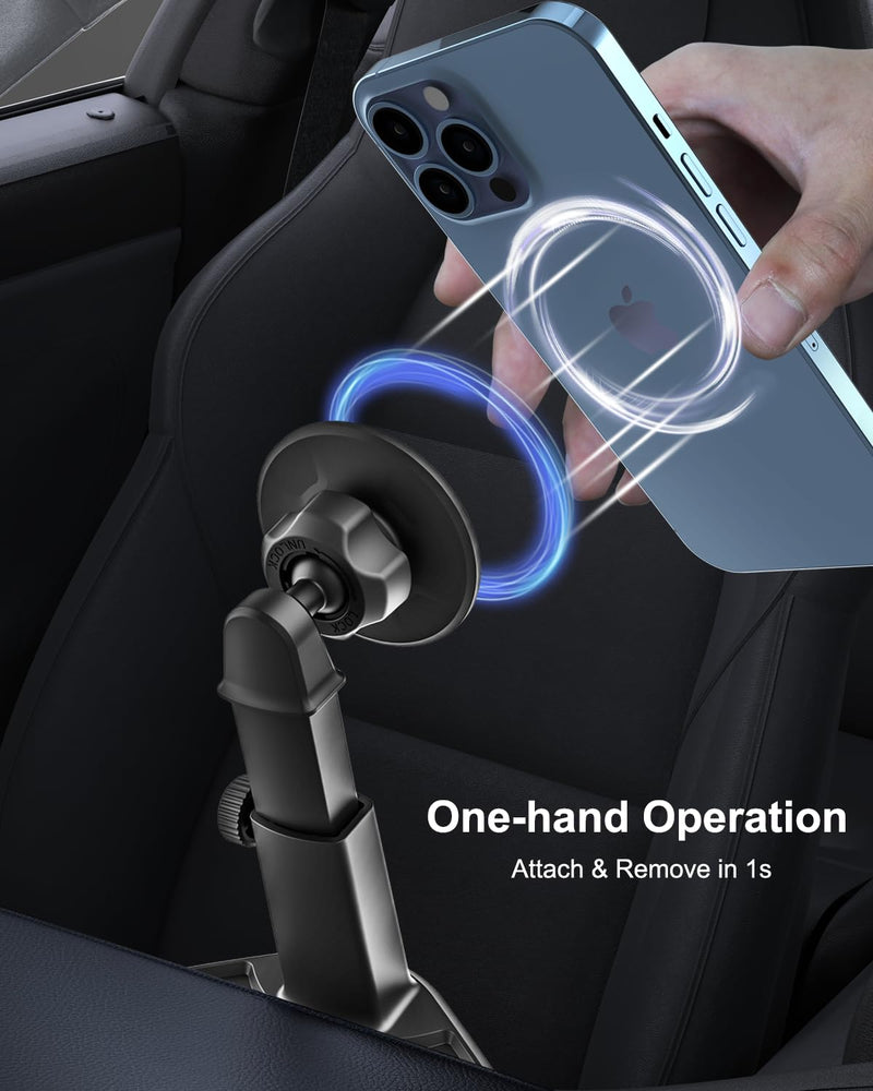 for MagSafe Car Mount CD Slot【20 Strong Magnets】Height Adjustable Magnetic Phone Holder CD Player, Cell Phone Holders for Your Car for iPhone 17 Pro Max 16 15 14 13 12 Air Plus, All Smartphones