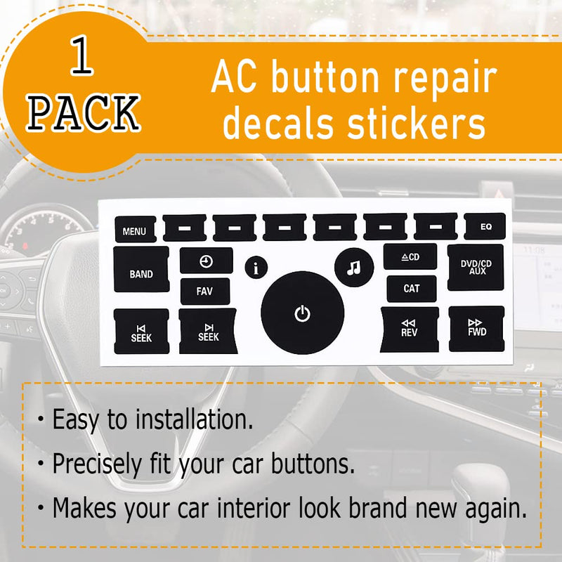 AC Dash Button Repair Kit, Replacement AC Dash Button Sticker Repair Kit, AC Dash Button Sticker Repair Kit Best for Fixing Ruined Faded A/C Control Buttons, Car SUV Truck Accessories (21 Key) 21 Key