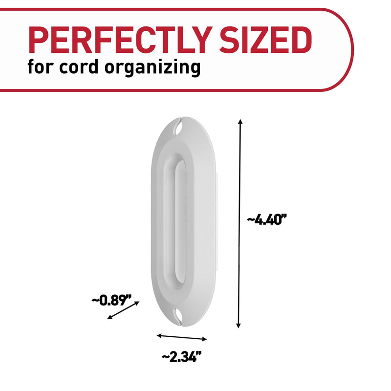 Command Cord Wrap, 2 Units, 4 Medium Strips | Cord Holder And Organizer For Desk, Office, Gaming, And Living Room, No Damage Adhesive Cord Management White