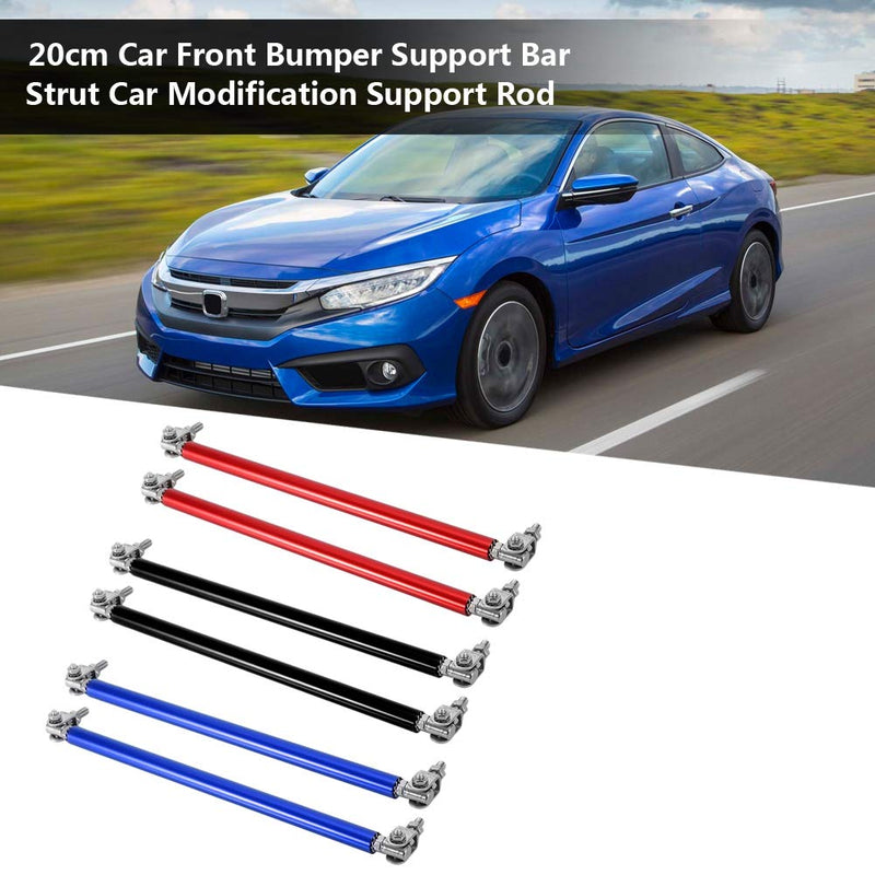 KIMISS Front Bumper Lip Splitter Strut Brace Rod Tie Support Bars Adjustable Universal 200mm Black (Set of 2) (Black) Universal Front Bumper Lip