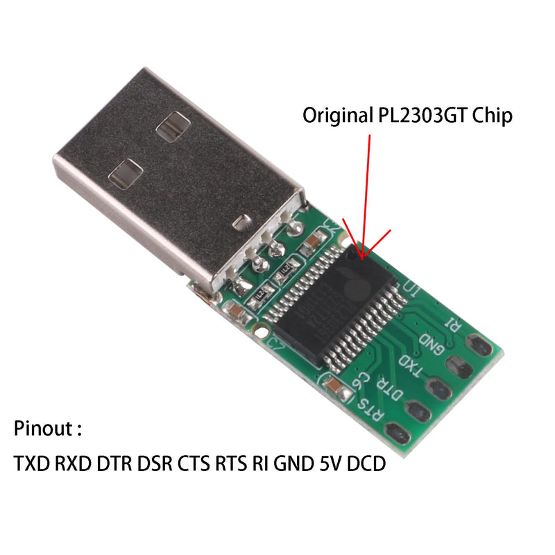 Usangreen PL2303GT USB RS232 to DB9 Cross Wired Rollover Null Modem Cable (Null modem pinout: 2-TXD, 3-RXD 5-GND, 7-CTS. 8-RT) Null modem pinout: 2-TXD, 3-RXD 5-GND, 7-CTS. 8-RT