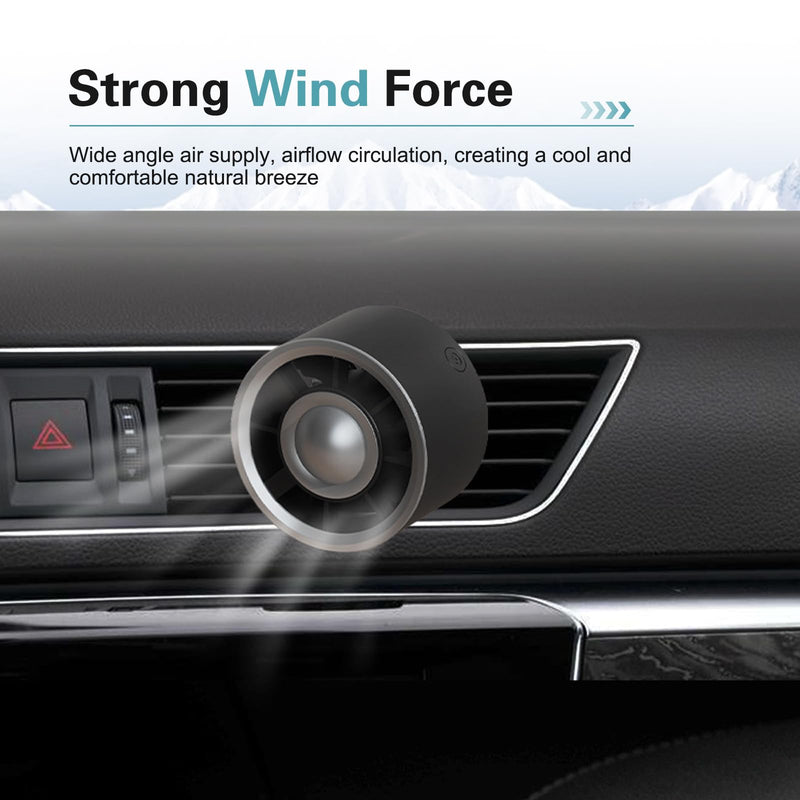 Car Vent Fans, Portable USB Mini Automatic Fan with Cool Lighting, Three-speed Blower with Adjustable Clip, Universal for Most Cars, Trucks, SUVs (Black) 1 PC Black