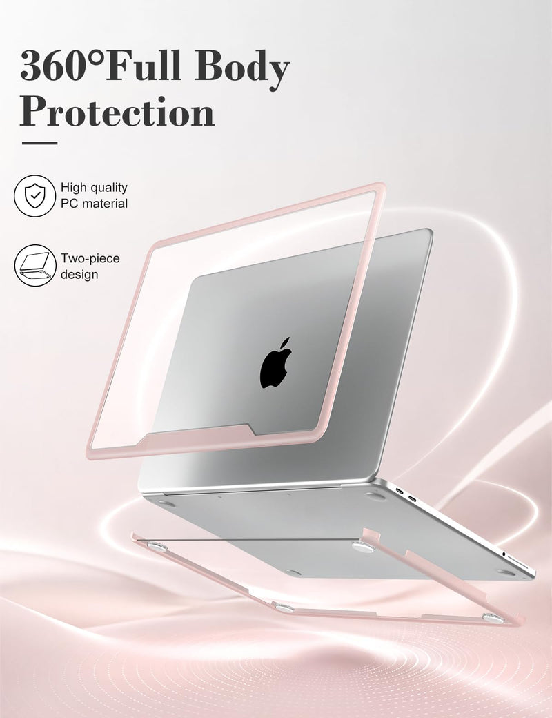 iCasso MacBook Neo Case 13 inch with A18 Pro Chip 2026 A3404 Blush Pink | MacBook Neo Minimalist Case, Anti-Scratch & Crack & Fingerprint with Keyboard Skin & Screen Protector, for Work Study Travel