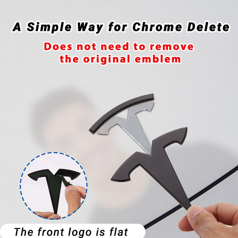 Nanaholy Model Y Accessories for Tesla Emblem Sticker 2PCS/Set 2024 2023 2022 2021 2020,Not Fit for New Model Y Juniper Version 2025 Logo Decal (Black) Black