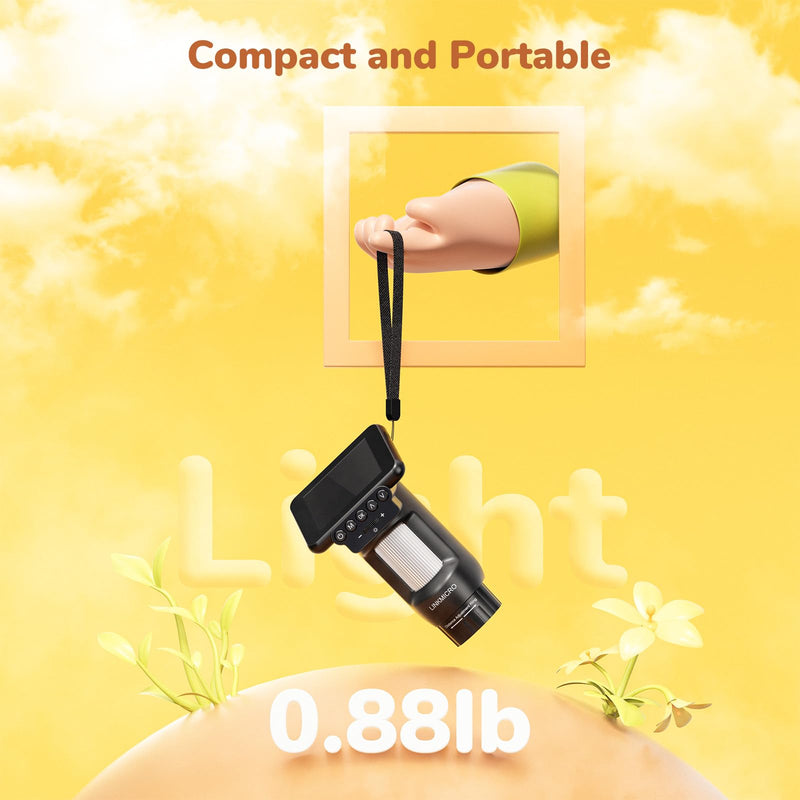 LM013 Microscope for Kids Adults Portable, Handheld Microscope Camera with 2.8" Screen, Coins Magnifier with 8 LED, USB Output, Christmas Birthday Gifts, 32GB Black+32GB