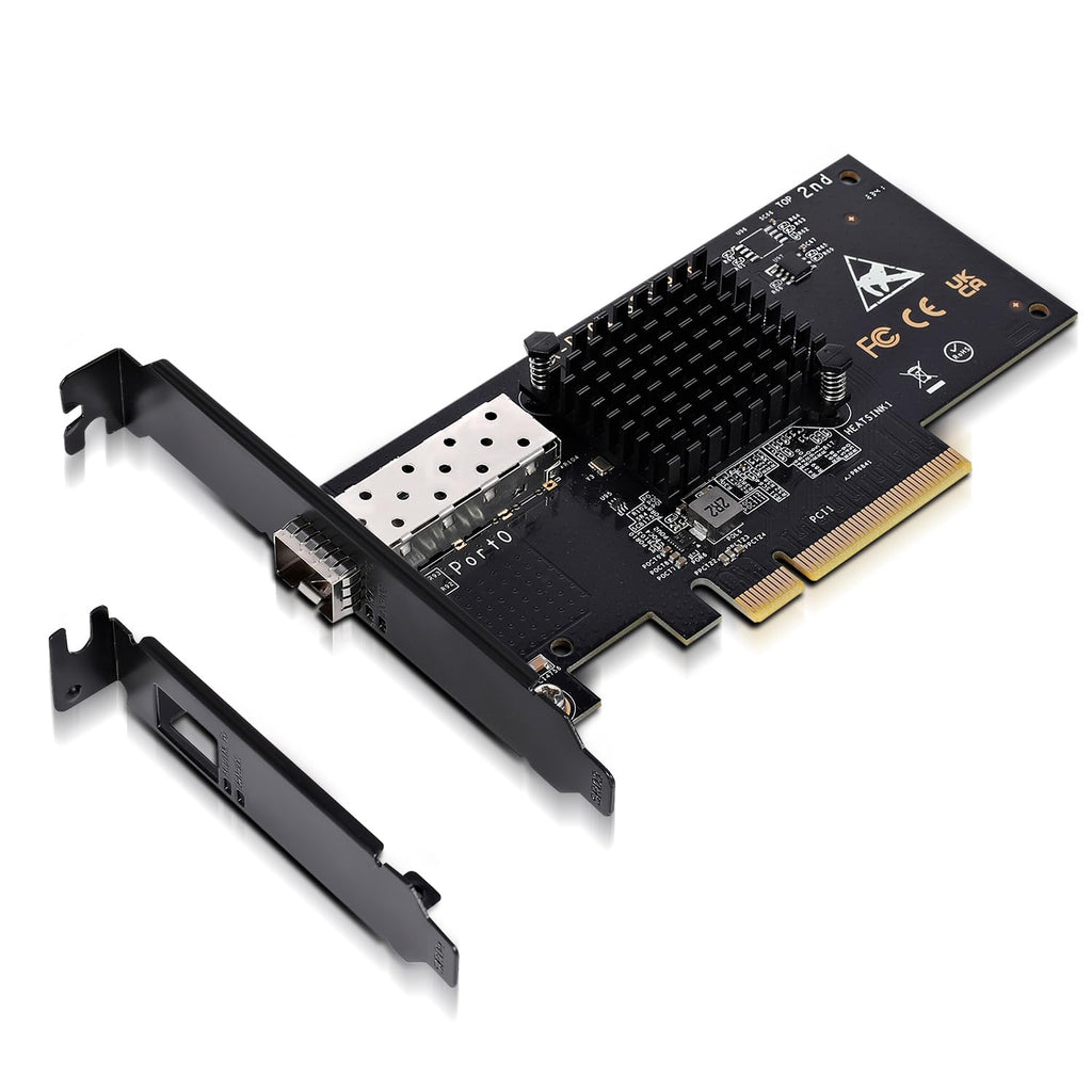 10Gbe PCI-E NIC with 82599EN(X520-DA1) Controller, 10Gb Single Port SFP+ PCI-E Network Card, GiGaPlus 10Gbps PCI Express Ethernet LAN Adapter, Supports Windows/Windows Server/VMware X520-1S