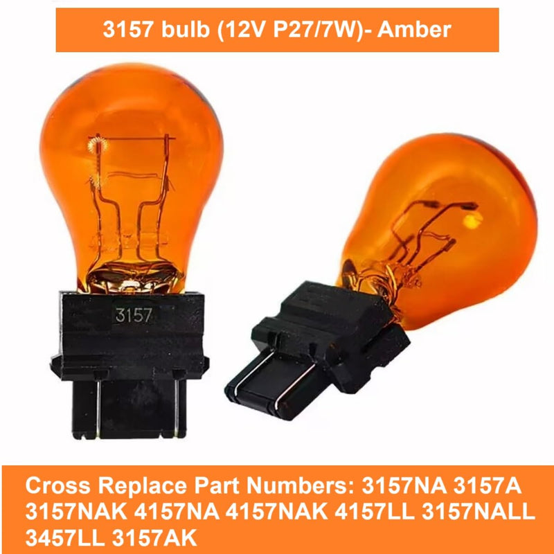 4157NAK 3157NA 3157 Amber Front turn signal light fits for Toyota 2007-2017 Tundra, 2000-2015 Tacoma, 2003-2007 4Runner, 2008-2016 Sequoia