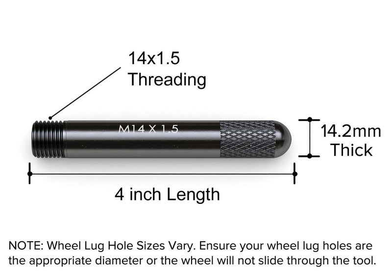 Wheel Hanger Alignment Pin Guide Tool - Metric 14x1.5 Threads - Wheel Lug Bolt Automotive Mechanic Tool Compatible with Audi Volkswagen Mercedes Benz Porsche - Black, M14x1.5 1