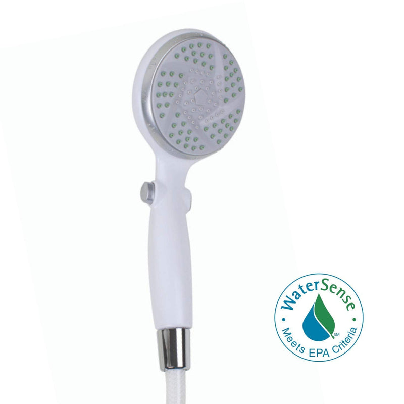 Carex Handheld Shower Head with Extra Long 84" Flexible Hose and Convenient Pause Function - Watersense Certified Handheld Shower Head with Hose with Oversized Spray Head - White