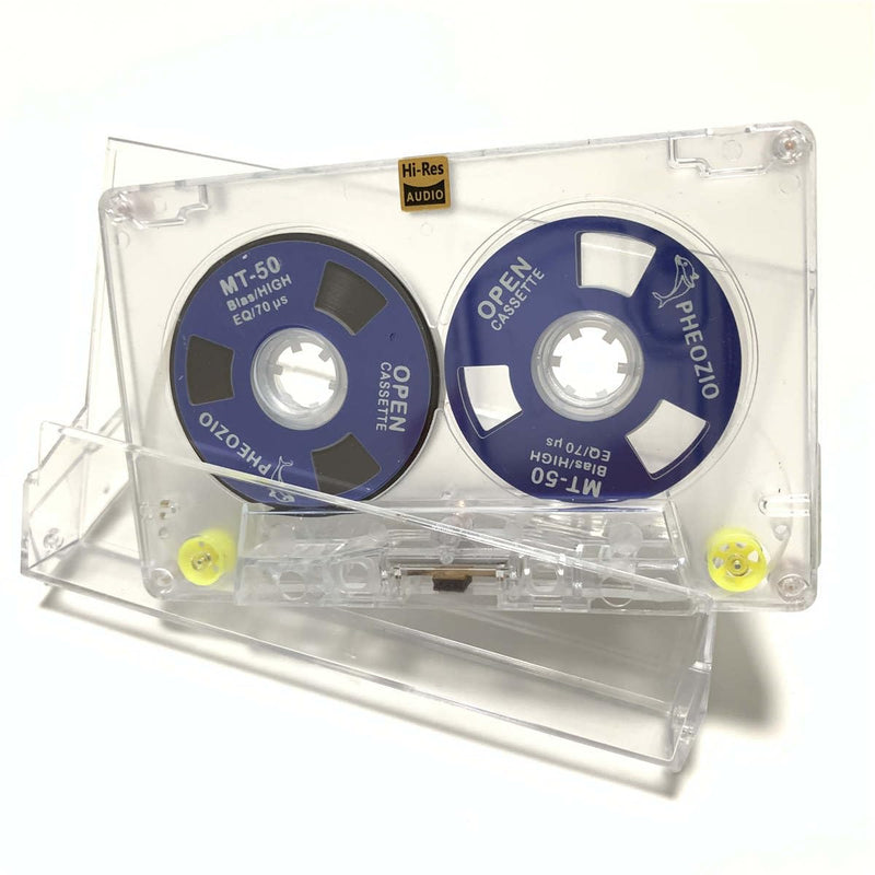 Reel to Reel Blank Audio Cassette Tape for Music Recording - Normal Bias Low Noise - 48 Minutes - Transparent Acrylic [ 5 Pack Blind Box Includes 5 of 54 Styles Tapes ] 5 Packs Blind Box