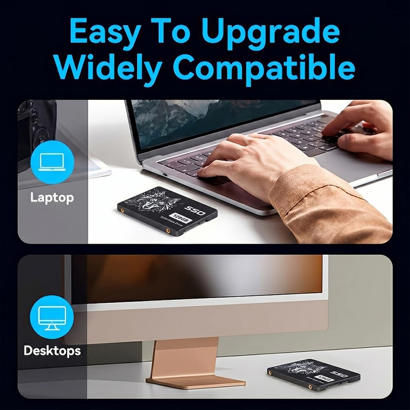 128GB SSD 2.5 Inch SATA III Internal Solid State Drive – Upgrade Laptop or Desktop with 550MB/s Read,Silent & Shockproof, Compatible with Laptop, Desktop PC, All-in-One(Style-E)