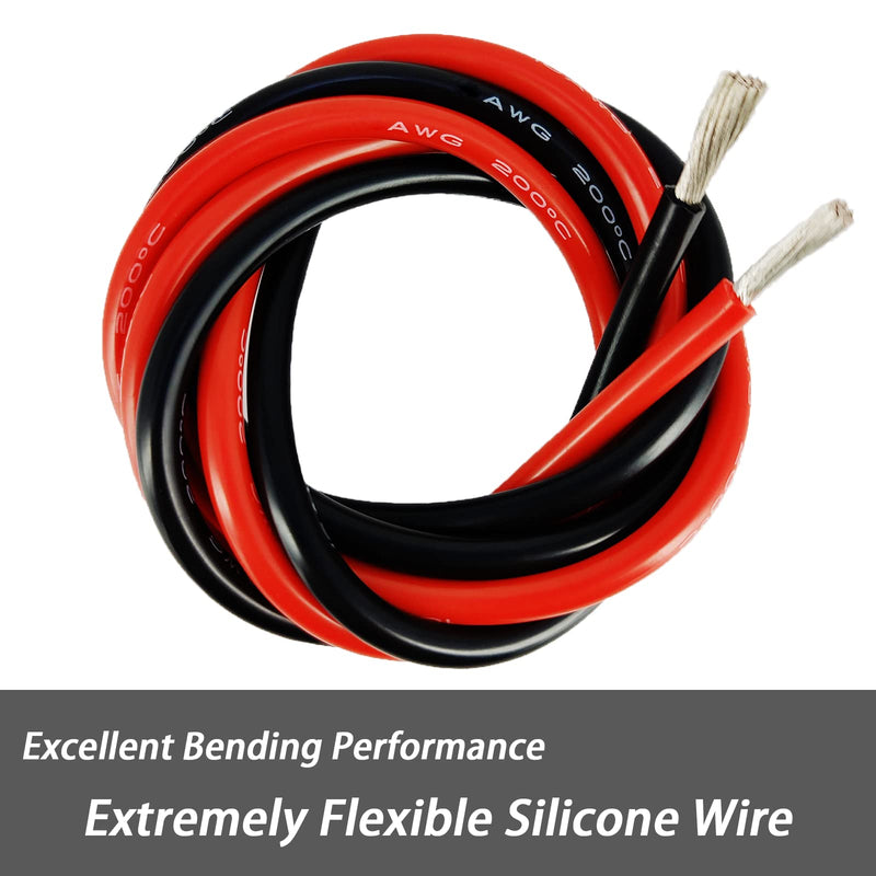 Shonsin 16 Gauge Flexible Silicone Wire 100FT Red 16 AWG Stranded Automotive Wire 252 Strands 0.08mm Tinned Copper Conductor (1.27mm2) Rating 392℉ 600V