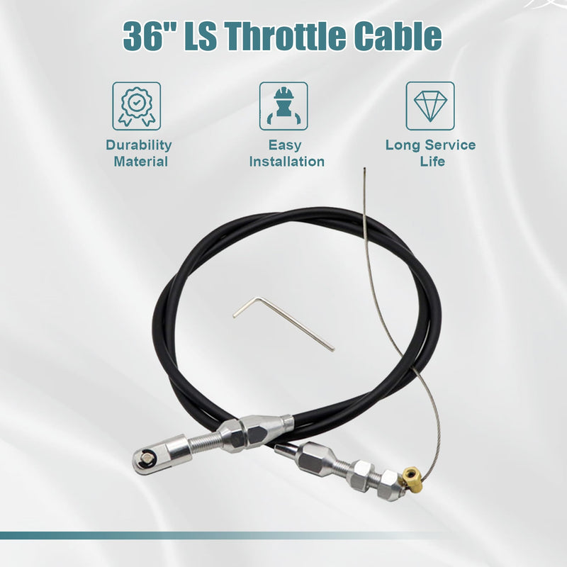GXARTS 36" LS Throttle Cable Compatible with Chevrolet 1997-2007 LS1 Engine 4.8L 5.3L 5.7L 6.0L LS Swap Fuel Line Kit Carburetor Accelerator Cable Braided Throttle Cable for most throttle components