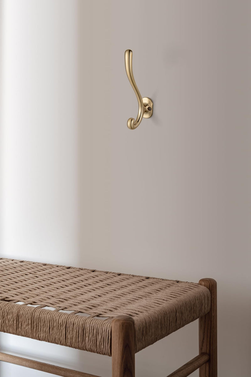 Goo-Ki Champagne Bronze Zinc Alloy Coat Hooks - Affordable Luxury Coat Hoooks Hardware for Bedroom, Kitchen, 2 Pack