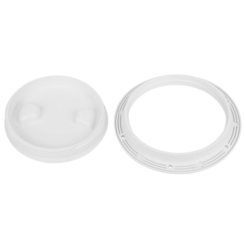X AUTOHAUX 6" White Circular Non Slip ABS Inspection Hatch Deck Plate with Detachable Cover
