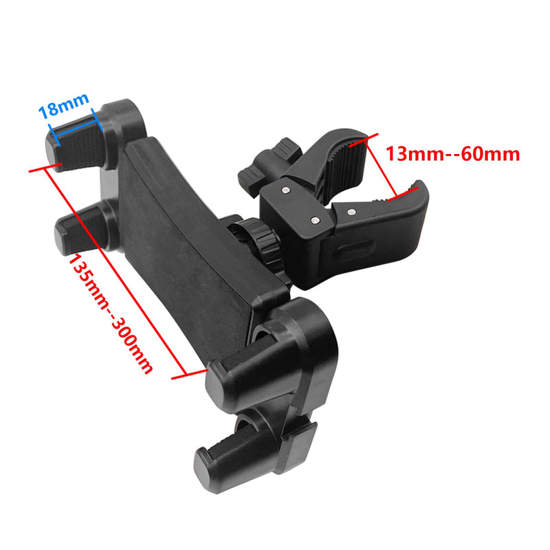Universal Survey Pole Tablet Holder Clamp for iPad iPhone GPS GNSS Data Collector, Heavy Duty Tripod & Prism Pole Mount with 1/4-20 Thread for Bike Handlebar Boat Rail Treadmill Microphone Stand