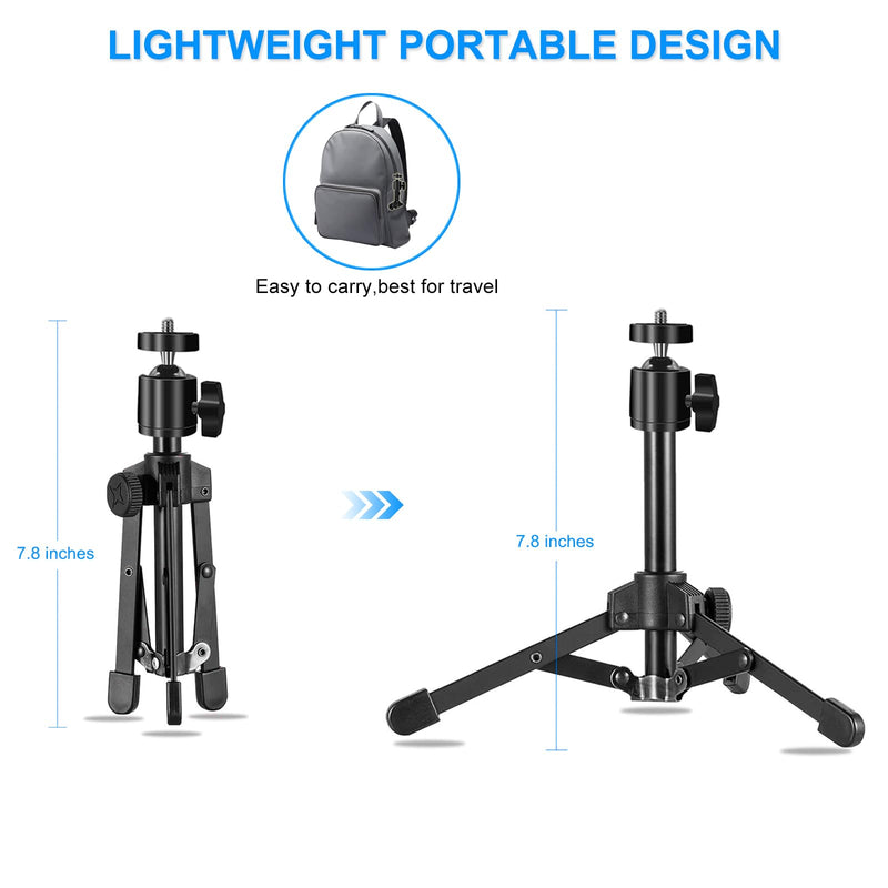 Mini Projector Stand, Table Top Mini Projector Tripod Stand with Tilt Angle Adjustable Small Tripod for Projector Mini, Cameras, DSLR, Smartphones