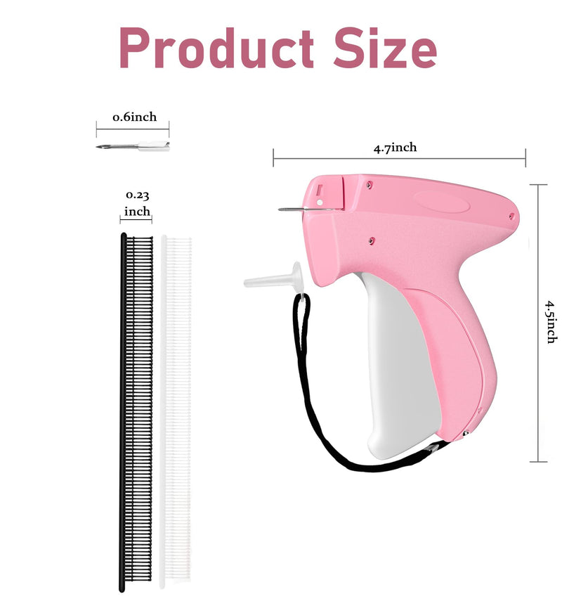 Mini Stitch Gun for Clothes, Clothing Tag Gun, Tag Gun Quick Clothing Fixer with 6 Fine Needles, 2000 Pcs Tagging Gun Fasteners (1000 White & 1000 Black) Pink