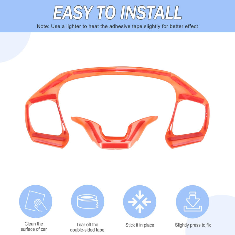 Aunginsy Central Control Steering Button Frame Trim Compatible with Ford Maverick 2022+ Bronco Sport 2021+ Escape 2020+ Center Console Steering Panel Protector Cover Decorative Sticker ABS Accessories Orange