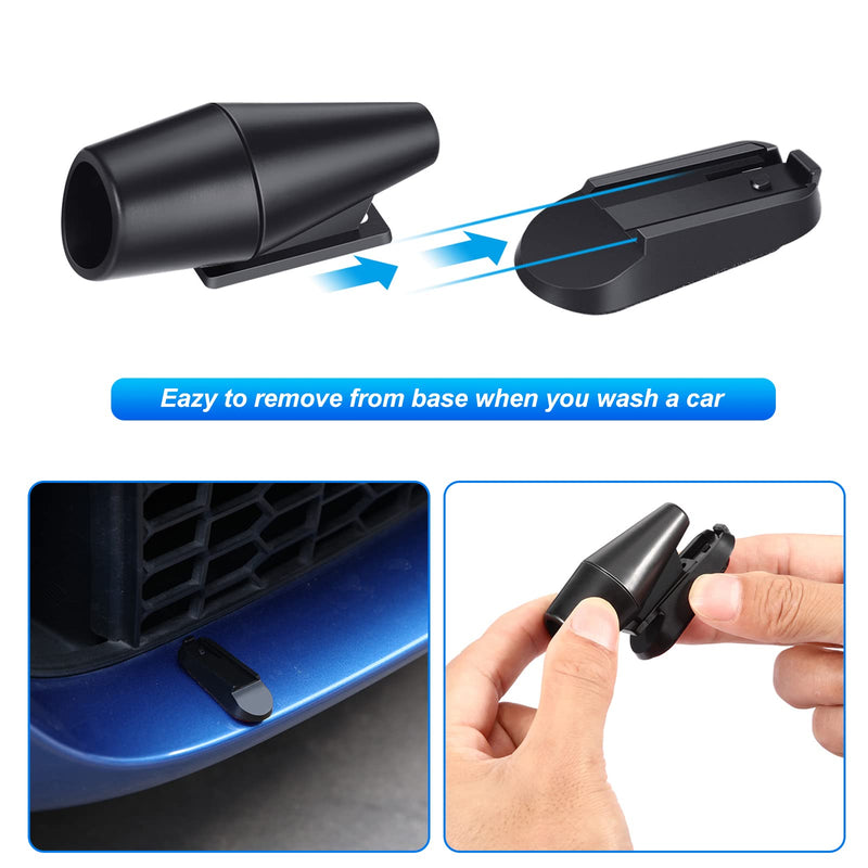Frienda 12 Pieces Deer Whistles for Vehicles Avoids Collisions, Deer Whistles for Car, Deer Horns for Vehicles Deer Warning Devices with Waterproof Animal Alert for Car and Motorcycle (Black) Black