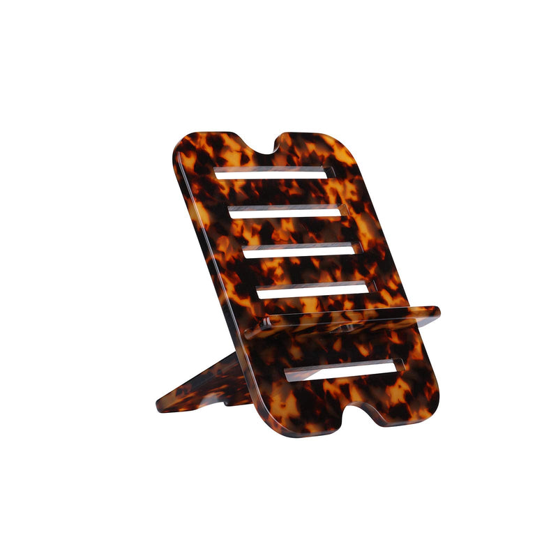 Resin Cell Phone Stand, Phone Dock, iPad, Samsung Tabs and Other Devices (4-12.9"): Cradle, Holder, Stand for Office Desk (Tortoise-Tone) Tortoise-Tone