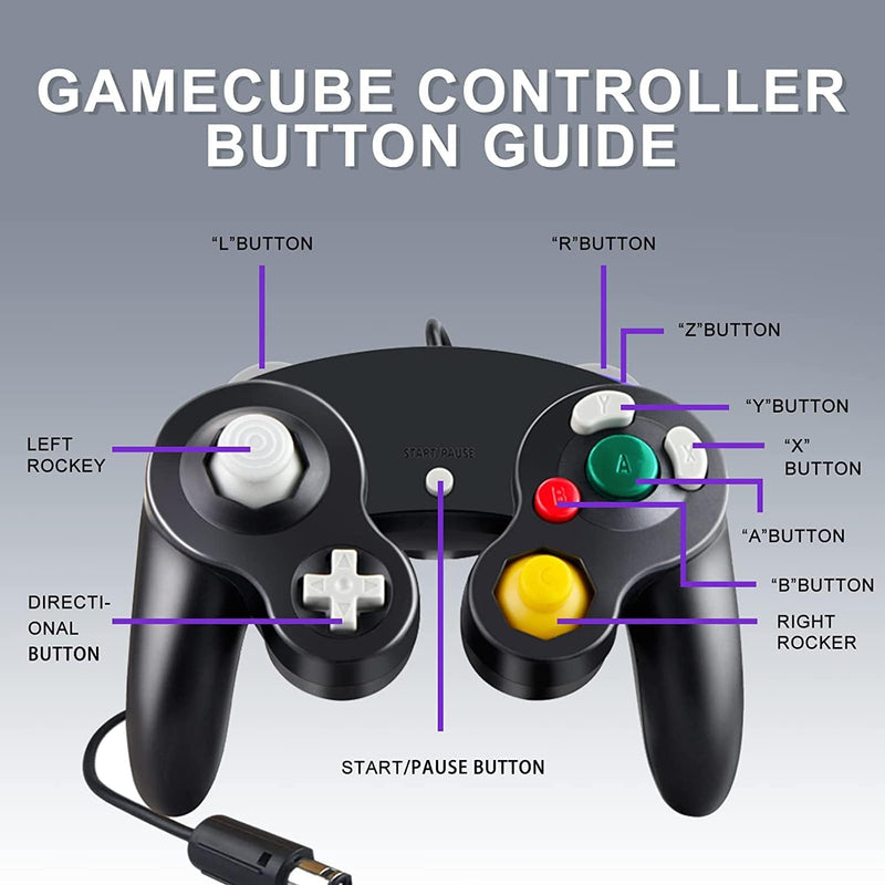 Burcica 4PCS Controllers for Gamecube, with 4 Extension Cables and 4-Port USB Adapter for Switch PC Wii U Console