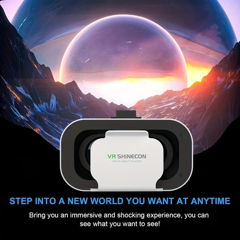 3D VR Glasses VR Virtual Reality Headset, Support 360 Panorama Large Screen, Anti-Bluelight Adjustable Pupil Distance, Prevent Fatigue Goggles for Movies Games