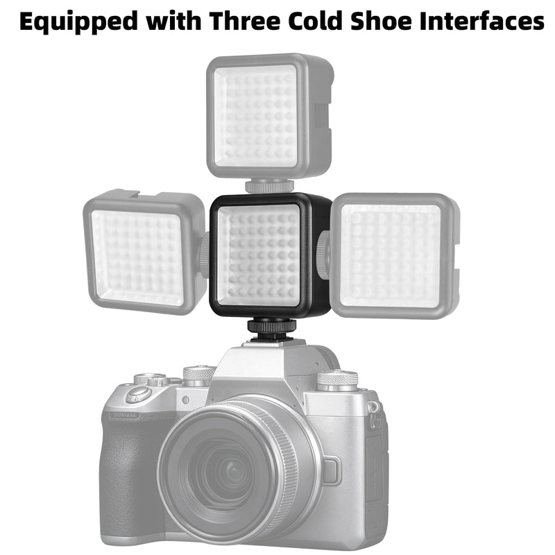 Mini IR Night Vision Light for Camera & Camcorder 2000mAh Rechargeable | Infrared Photography Light with 49 LEDs, 3 Cold Shoe Mount for Vlog Video Recording