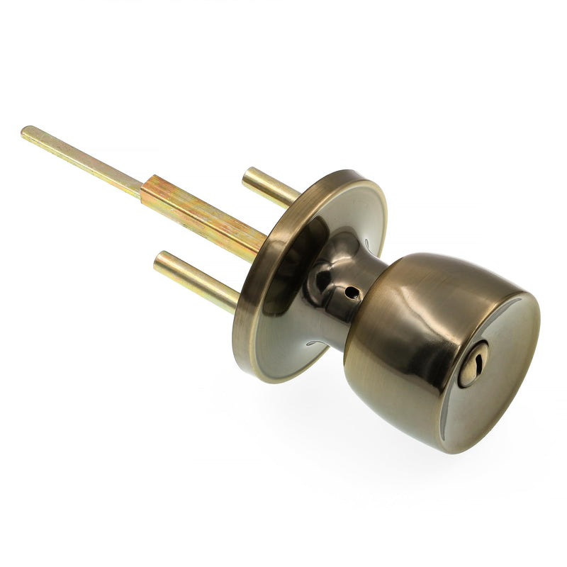 Prime-Line MP65044 Privacy Knob, Fits 2-3/8 In. and 2-3/4 In. Backset, Tulip, Antique (Single Pack) | Fits 2-3/8 in. Backset, Fits 2-3/4 in. Backset