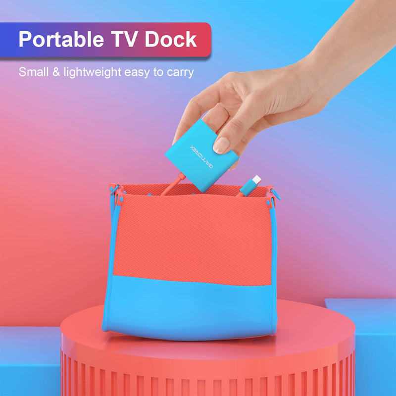 Switch 2 TV Dock fo Switch 2/Switch/Switch OLED, Portable TV Docking 3-in-1 USB C Hub with 4K@60Hz HDR, USB-A Port,100W Fast Charging