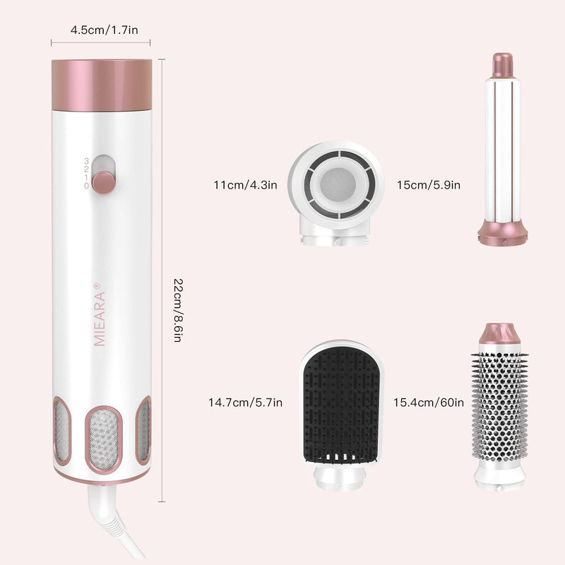 Air Styler 5 in 1 Hair Styler 1000W Hair Dryer Brush Negative Ion Hot Air Brush Hair Curlers, Travel Hair Dryer for Women for Fast Drying, Curling & Volumising