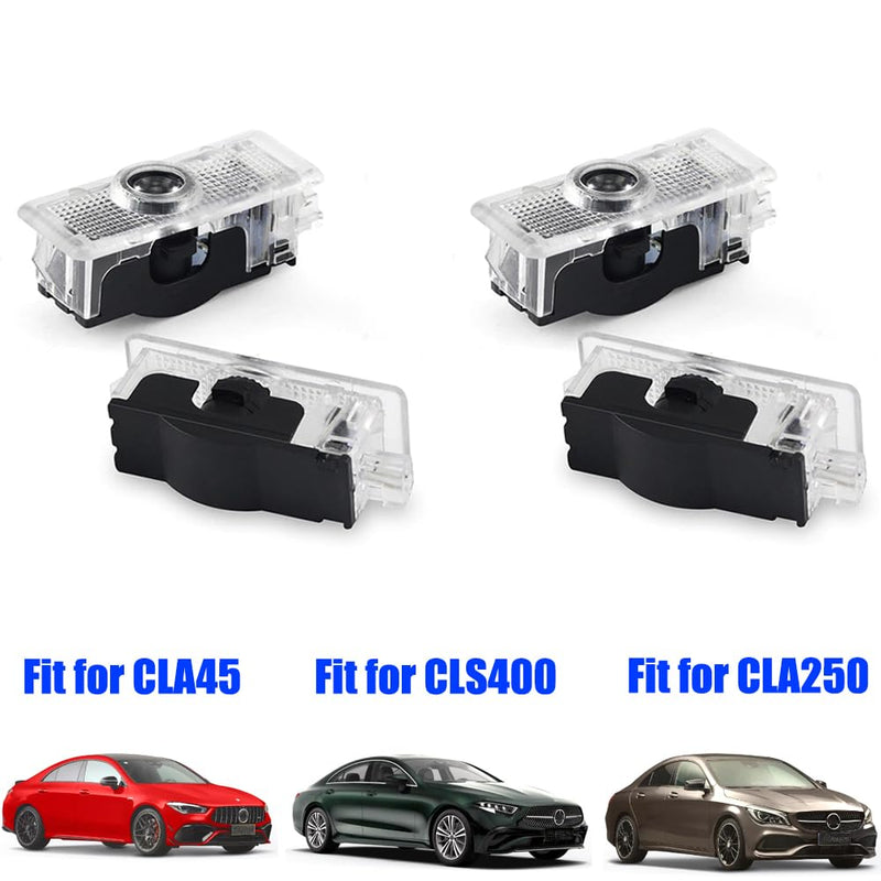 Kucehiup Car Led Door Logo Light Ground Courtesy Door Light Projector 4Pcs Compatible with CLA45 CLA250 E200 E400 C200 Coupe CLS45 CLS300 CLS350 CLS400 (CLA/CLS/C/E Coupe) CLA/CLS/C/E Coupe