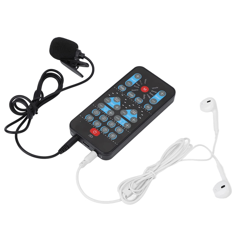 Mini Voice Changer for Live Streaming, Portable Sound Card with 8 Sound Effects for Gaming Mobile & PC